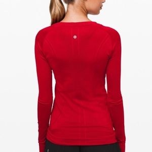 lululemon athletica Long Sleeve Tee in Red